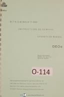Oerlikon-Oerlikon Centre Lathe, German-French-English, Operations & Parts Manual-DEOa-01